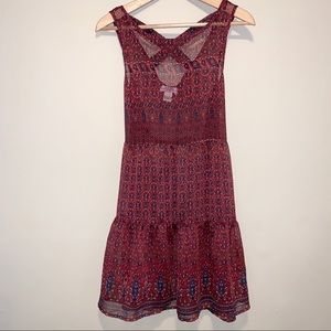 Band of Gypsies | Red Patterned Babydoll Tank Dress